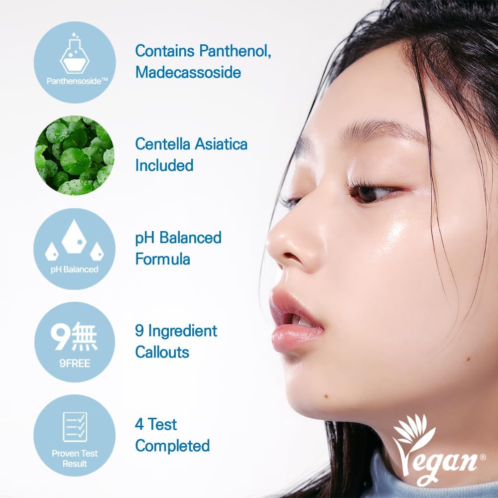 Applying a pea-sized amount of ETUDE Korean cica balm moisturizer on fingers
