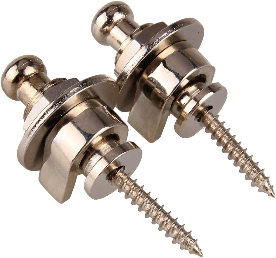 2x Chrome Skidproof StrapLock Pins For Strat Tele Body Custom Guitar - Image 9