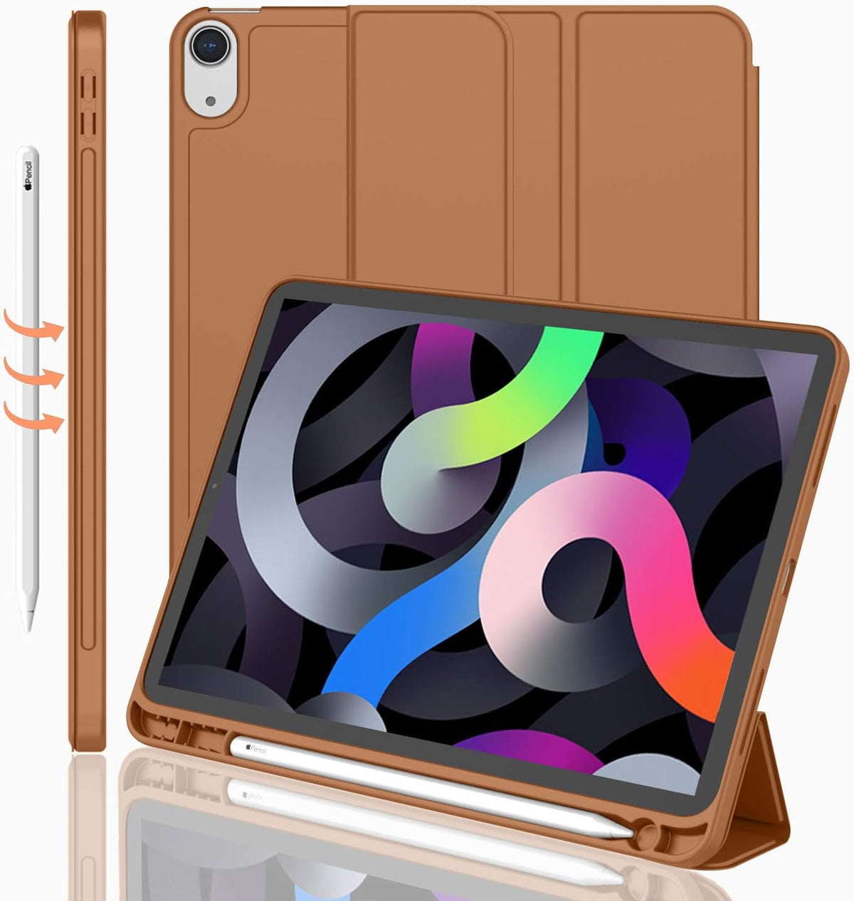 iMieet iPad Air 11 Inch Case M4/M3/M2(2026/2025/2024), iPad Air 5th/4th Generation Case 2022/2020 10.9 Inch with Pencil Holder,Trifold Stand Smart Case with Soft TPU Back(Matcha Green) - Image 10
