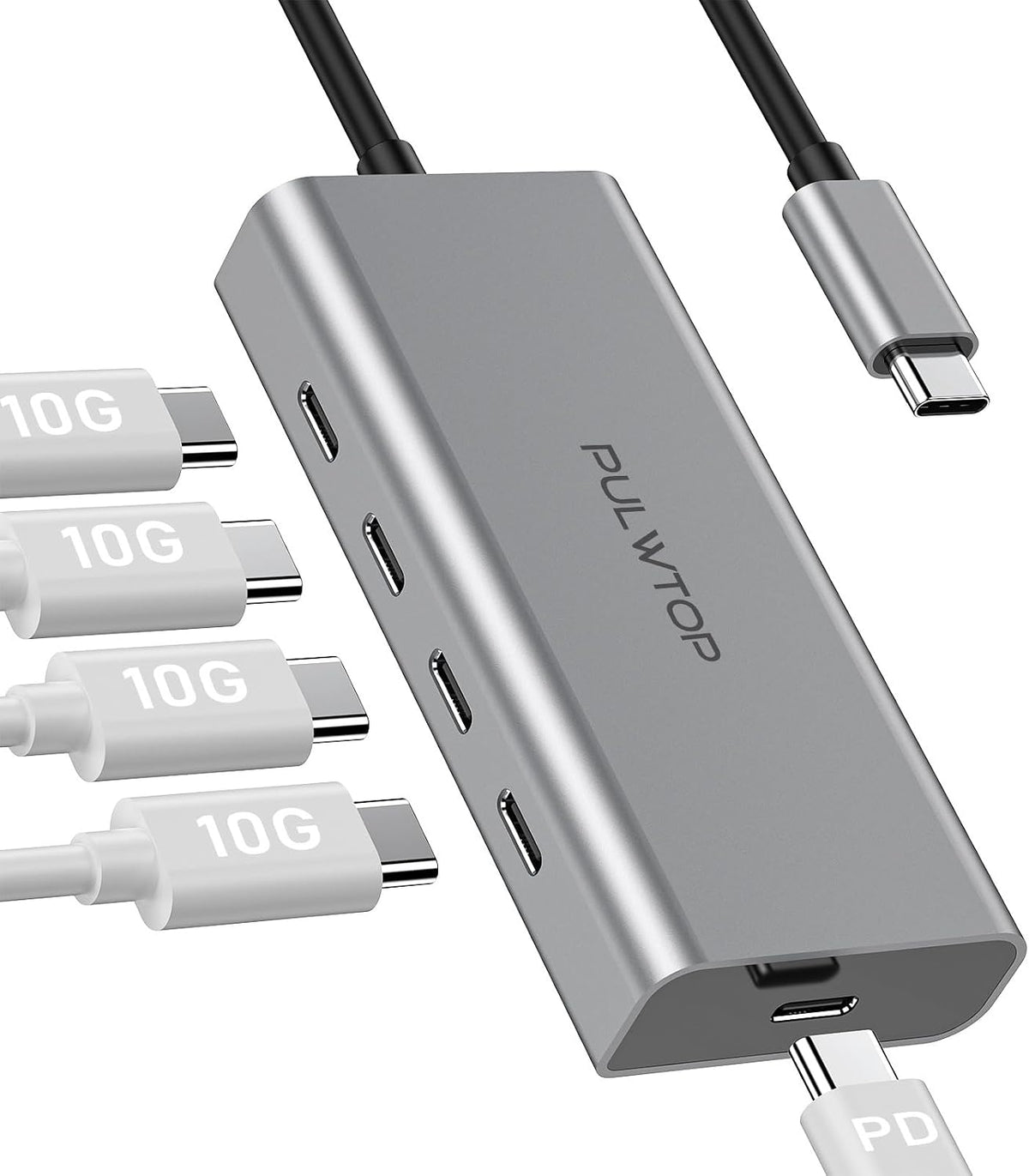 Pulwtop 5 port USB C hub front view