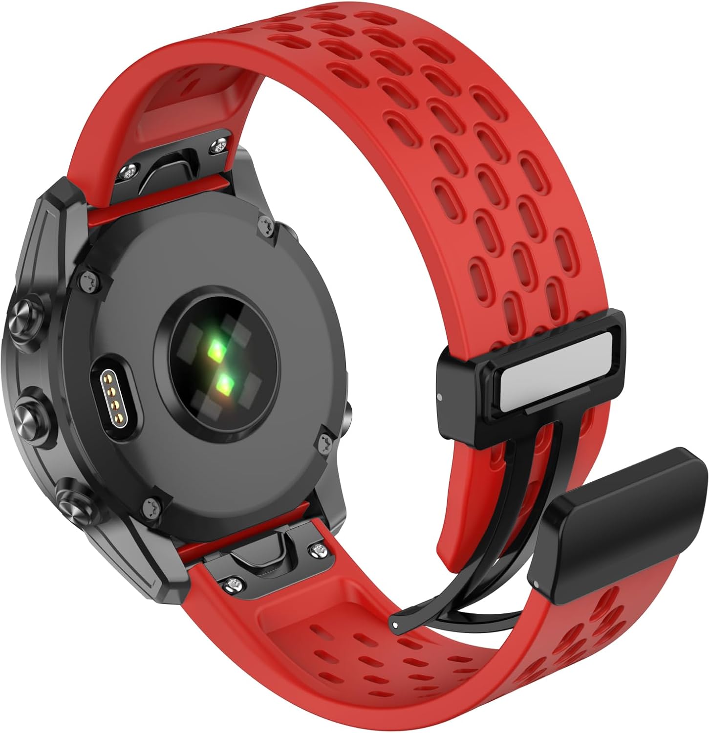 ISABAKE 22mm silicone magnetic watch band front view for Garmin smartwatch