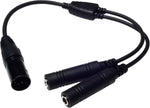 Wirenest GA twin plug to airbus headset adapter front view