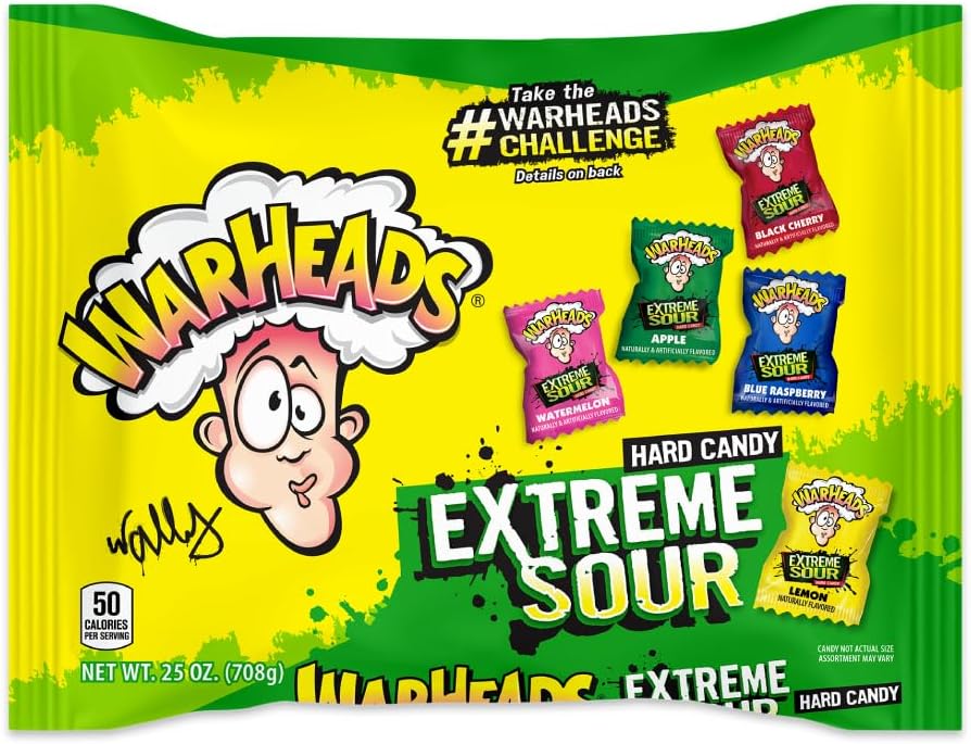 WARHEADS - Extreme Sour Hard Candy - Assorted Flavors - Sour Apple, Black Cherry, Blue Raspberry, Lemon & Watermelon Flavors - 2 oz. Bag - Image 11