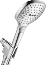 Hansgrohe Raindance Select handshower set front view with chrome finish