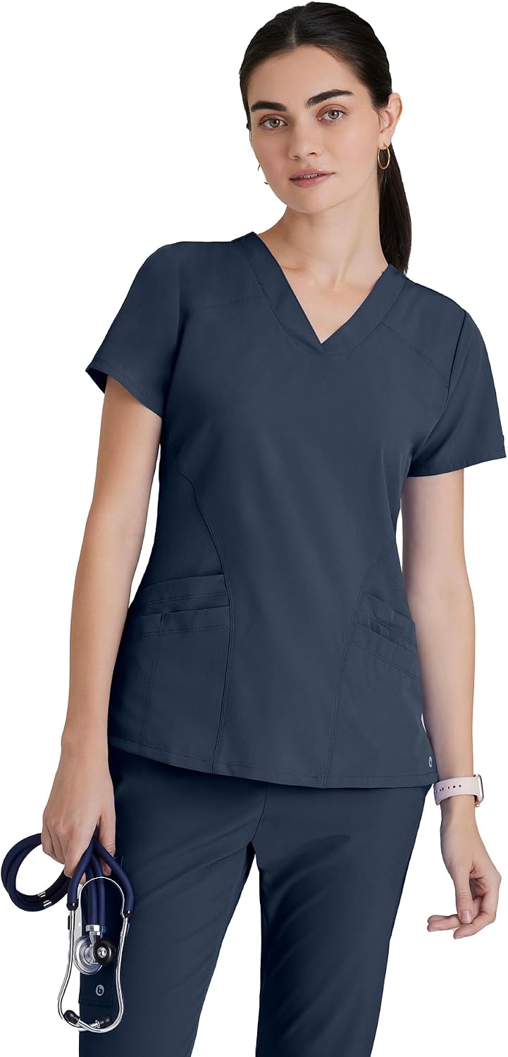 BARCO ONE Women's Pulse Scrub Top, Sporty V-Neck Medical Top w/ 4-Way Stretch & 5 Pockets - Image 12