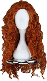 Angelaicos women long brown wavy Merida wig front view