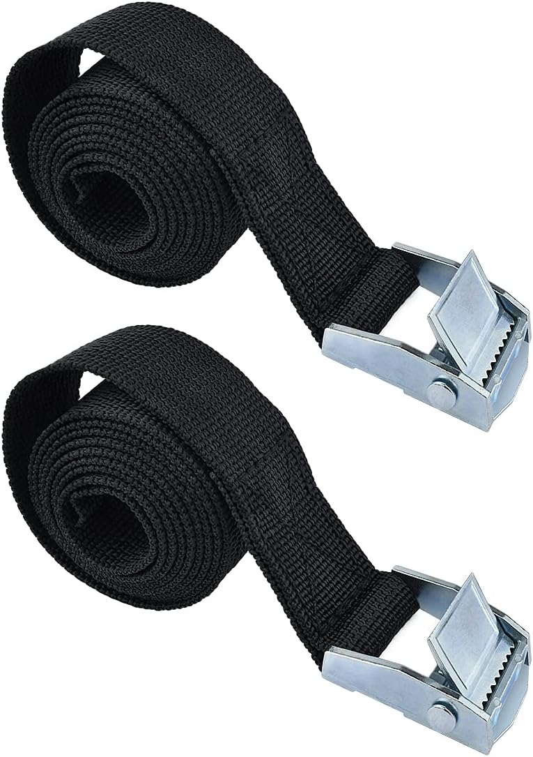 Tenalleys 2 piece black lashing straps with buckles front view