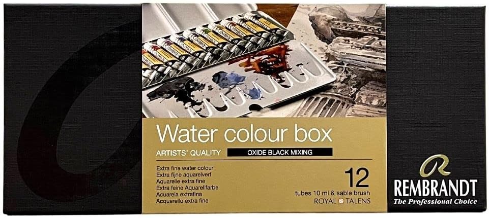 Rembrandt watercolor metal oxide black mixing set front view