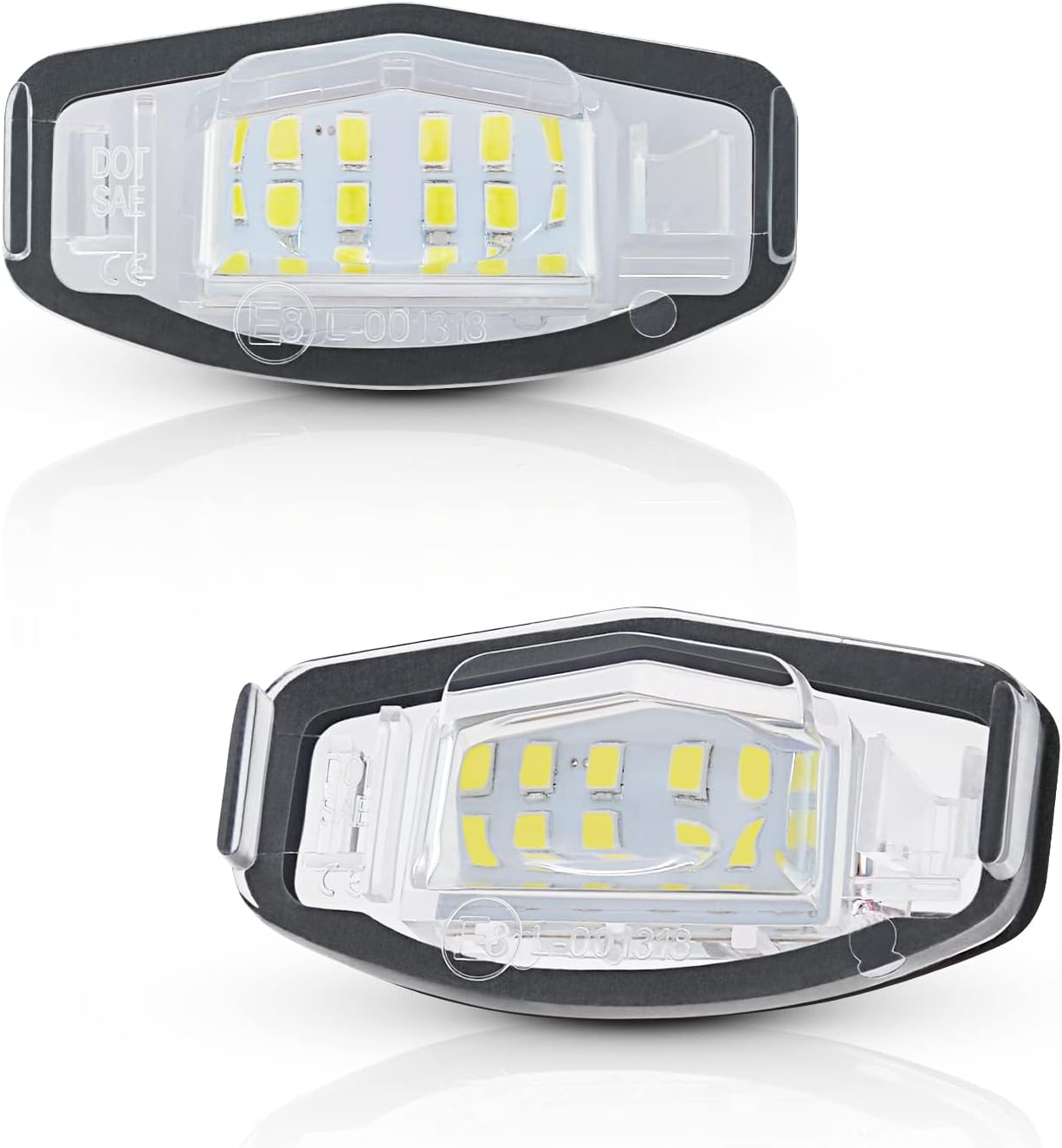 Asgohme LED license plate light assembly front view