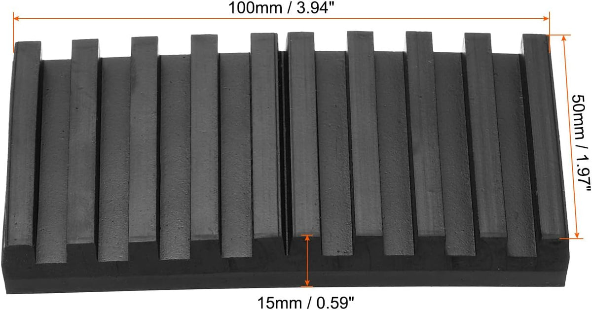 Close up of grooved surface texture on vibration isolation mats