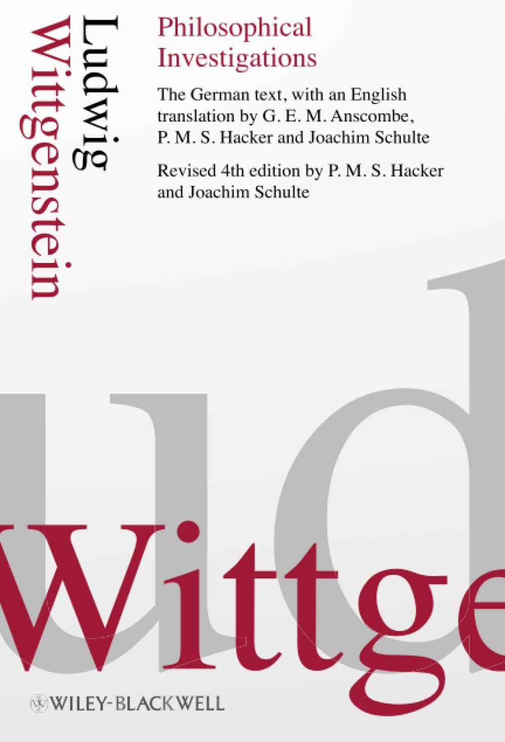 Ludwig Wittgenstein Philosophical Investigations book front cover paperback edition