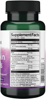 Swanson vegan beauty tablets supplement ingredient and nutrition label