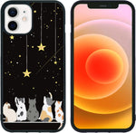 Onemiliayears Black Cute Cat iPhone 12 Pro Case back design cover