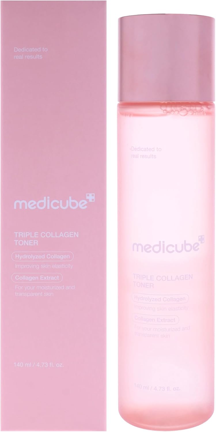 Medicube Triple Collagen Toner front view pink bottle