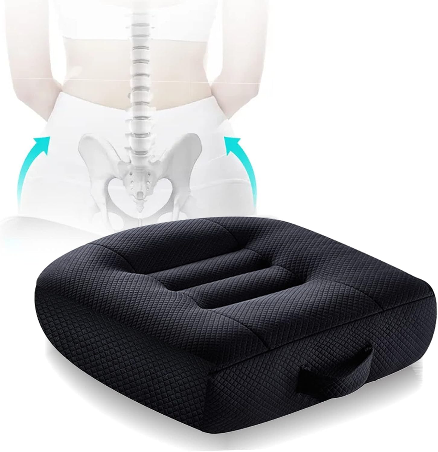 JYBBGO adult booster seat for car front view showing black breathable mesh fabric