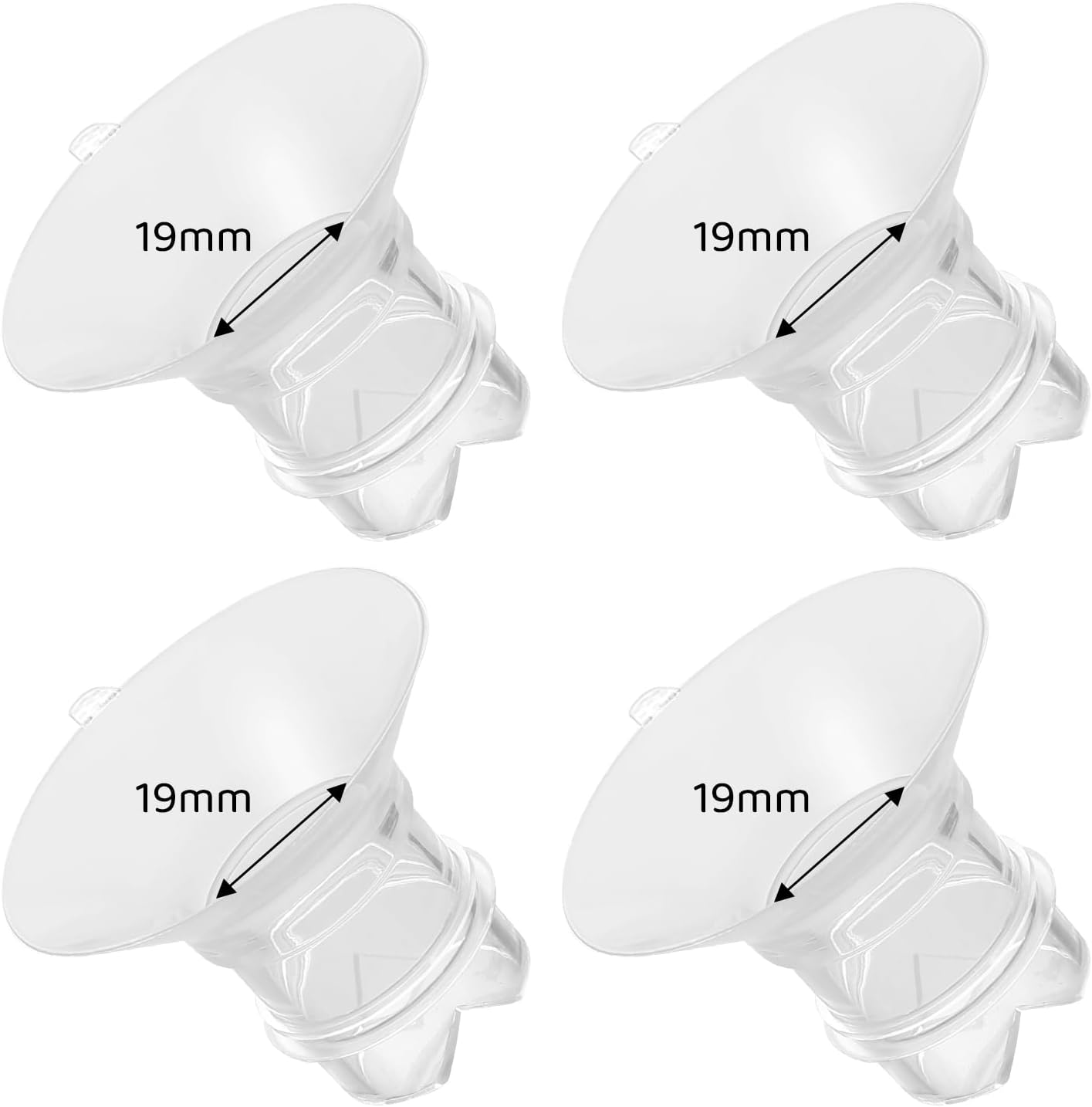 Lotbill 19mm silicone flange inserts for breast pumps front view