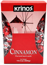 Krinos black licorice flavored candy two pack box close up