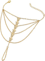 Suyi Finger Ring Bracelet Hand Harness Chain Bracelet Rhinestone Gifts for Women - Image 14