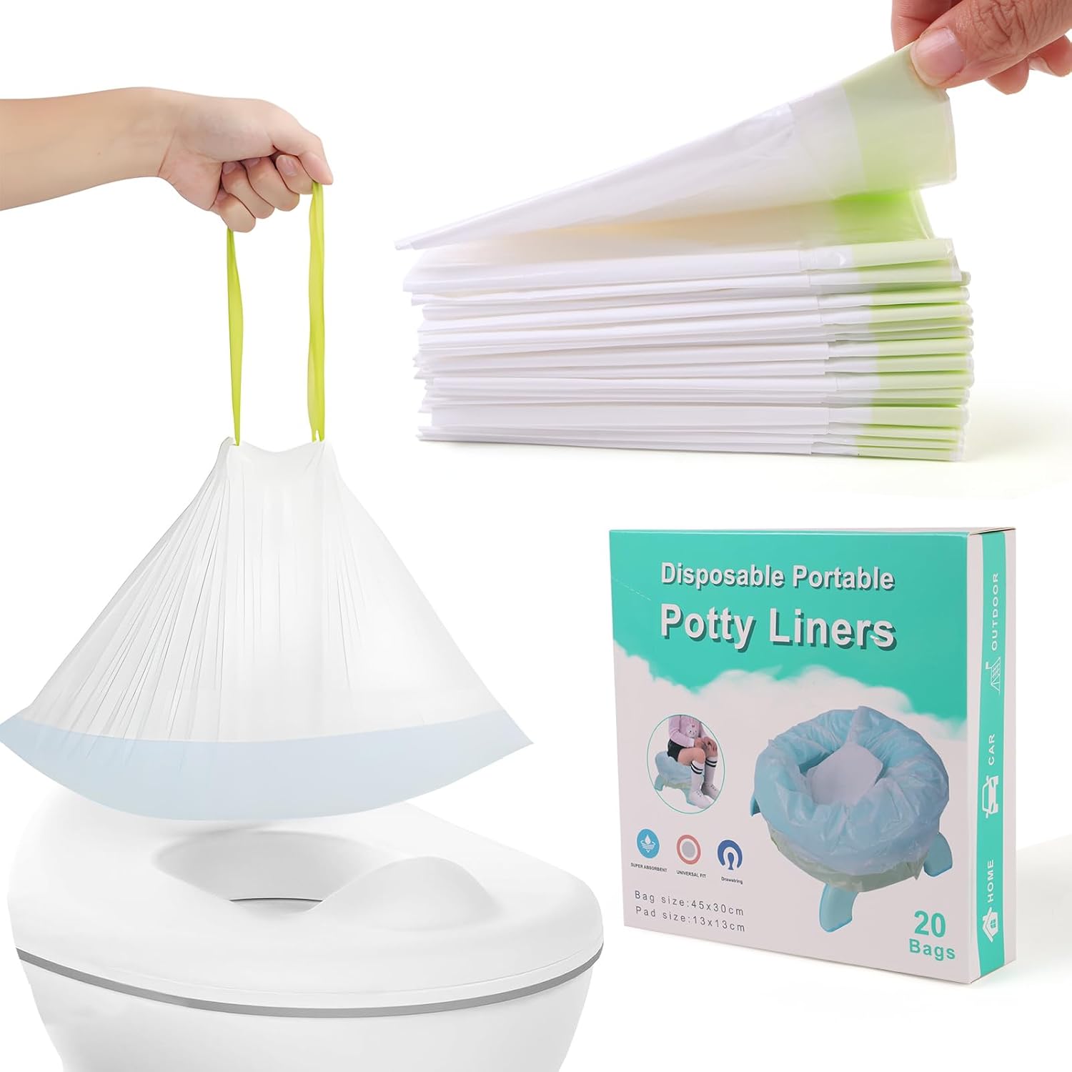Runhike baby potty liners compatible with Frida front view packaging