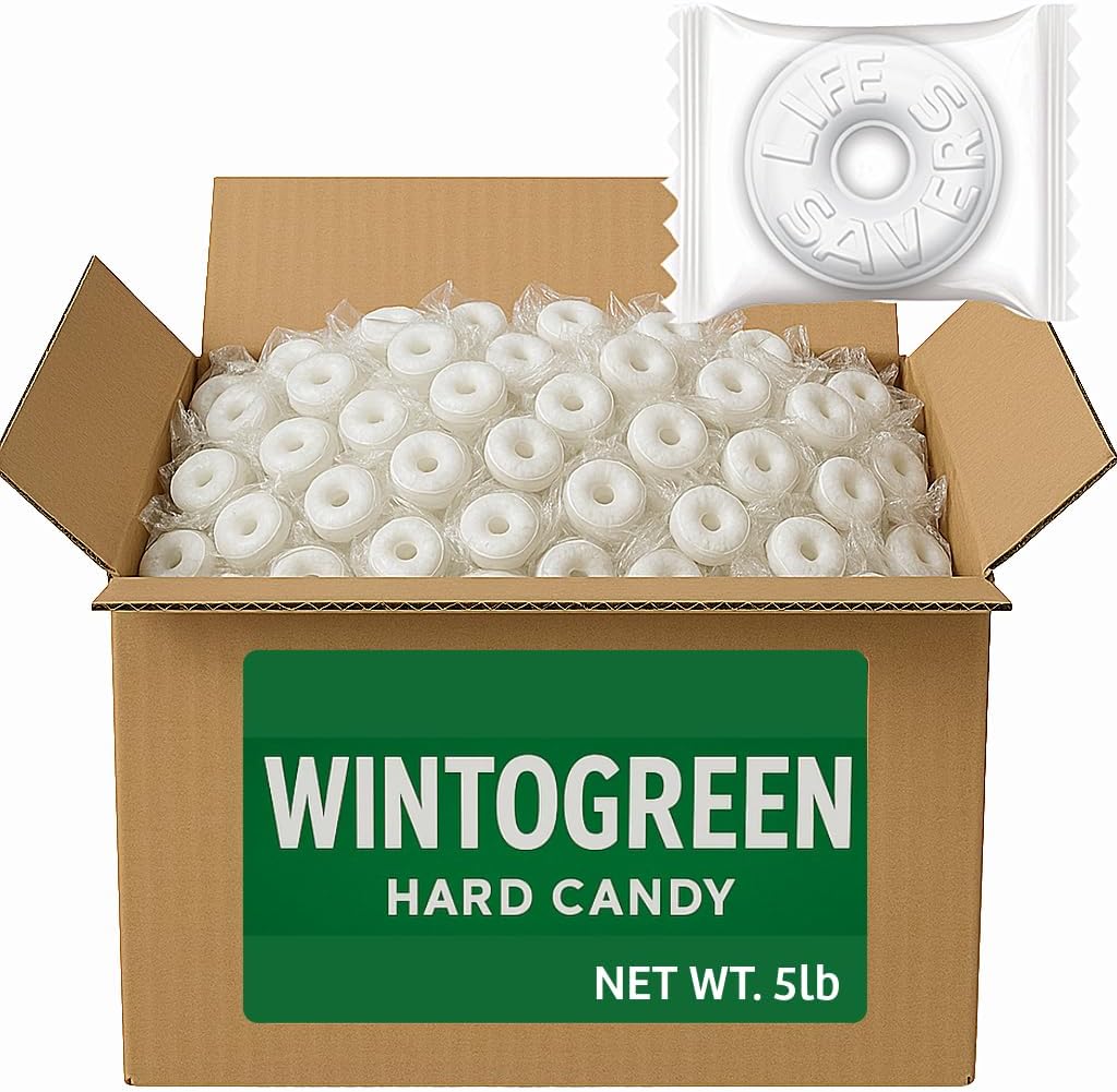 Generic Wint O Green wintergreen hard mint candy bulk five pounds front view
