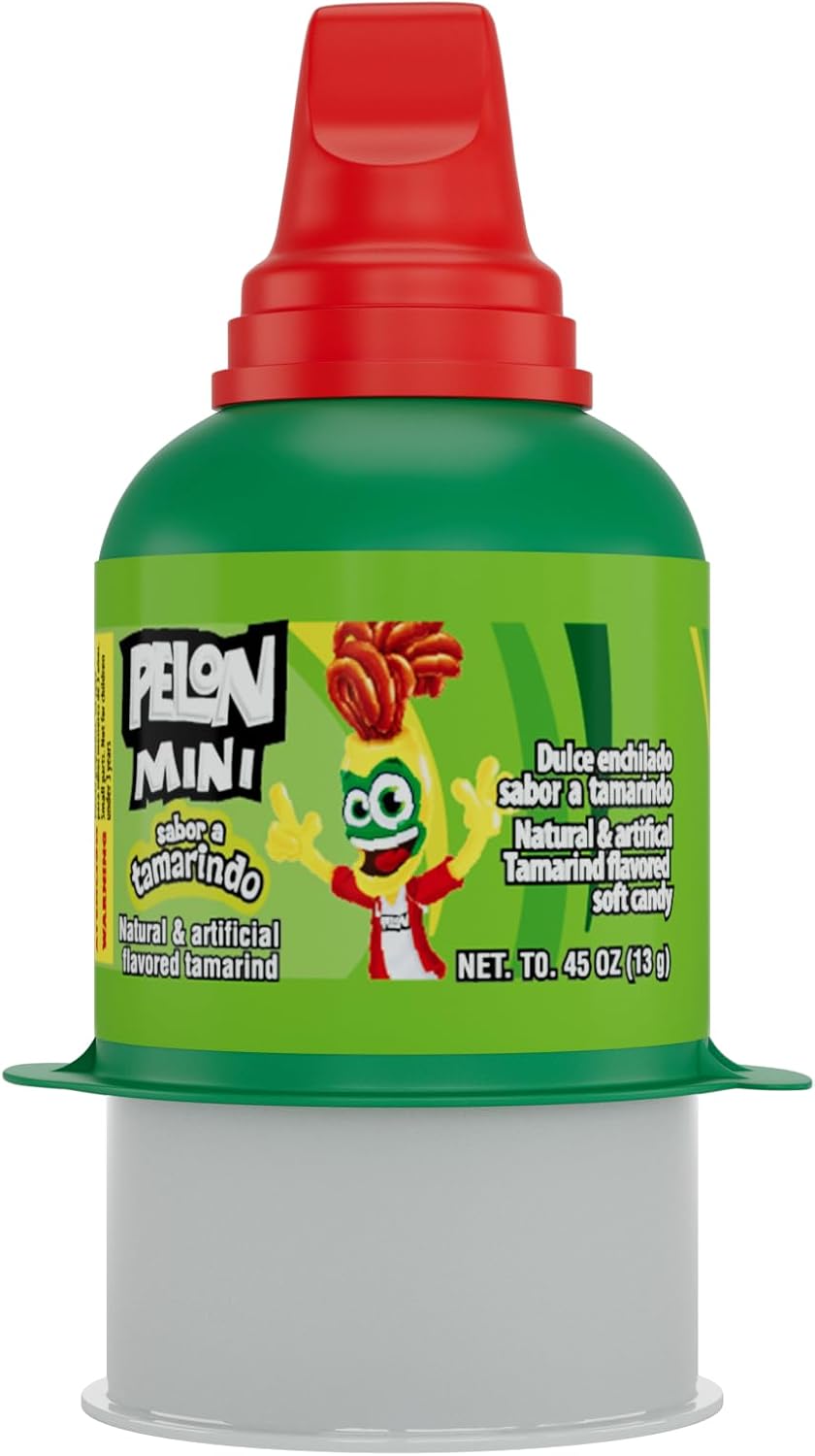Pelon Pelo Rico mini tamarind candy product label close up