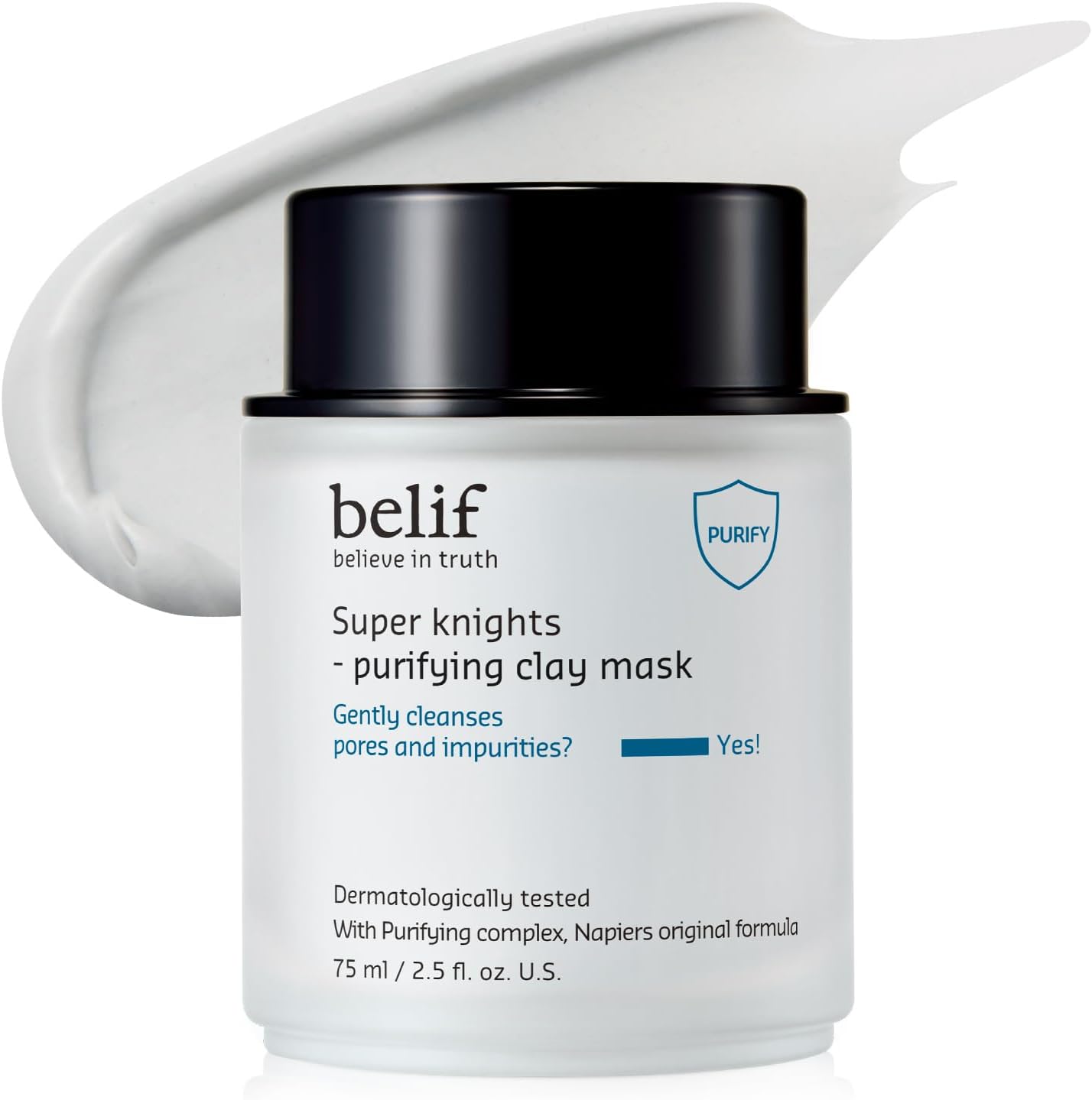 Belif Super Knights Purifying Clay Mask front view 75ml jar
