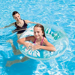 Inflatable transparent swimming rings with floral print
