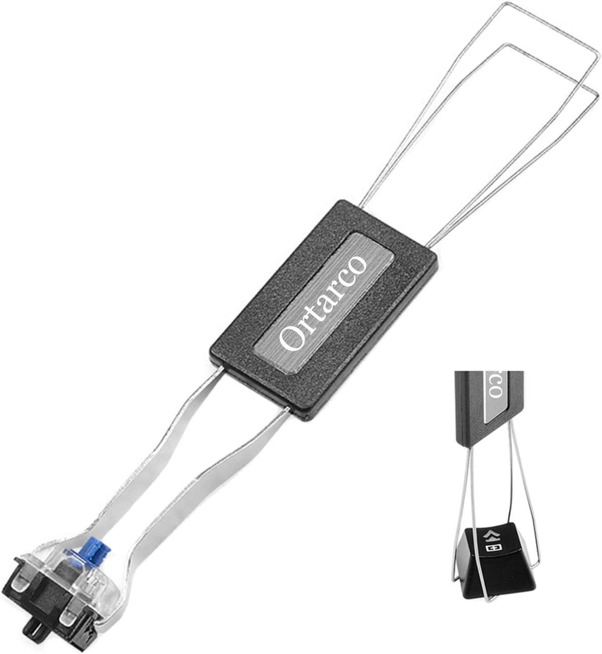 Ortarco keycap puller front view stainless steel removal tool