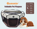 Gommle indoor outdoor animal enclosure with open zippered door