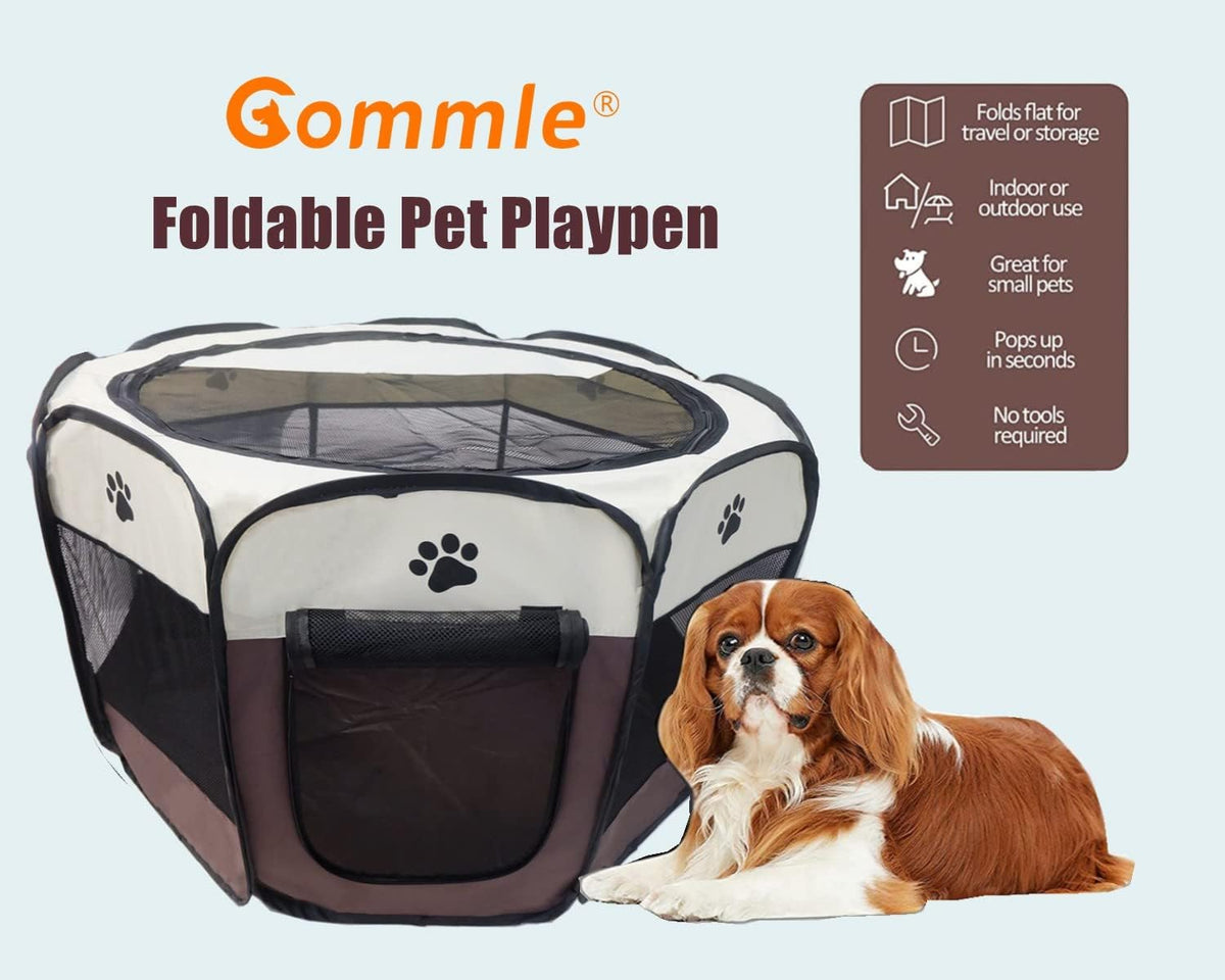 Gommle indoor outdoor animal enclosure with open zippered door