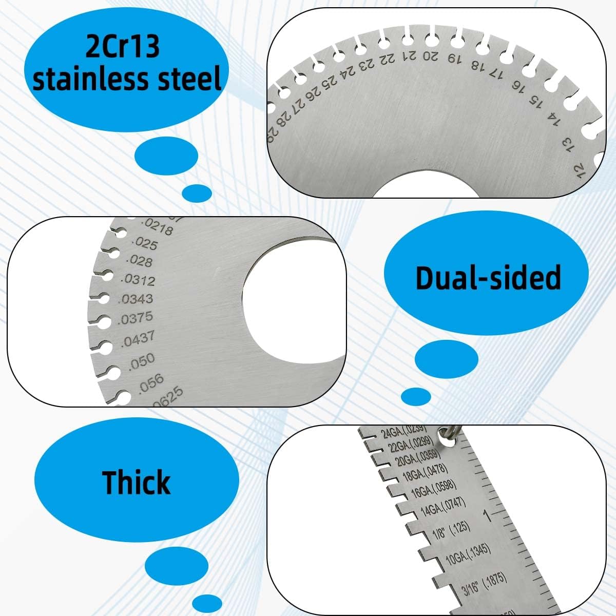 Yuntop metal sheet thickness inspection ruler in use