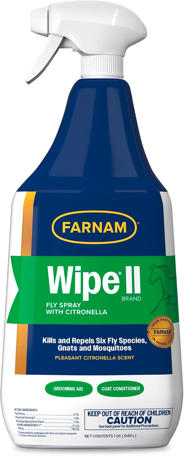 Farnam Wipe II horse fly spray front view authentic USA imported equine care product