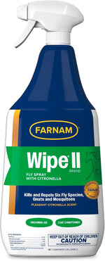 Farnam Wipe II horse fly spray front view authentic USA imported equine care product