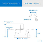 Gerber Vaughn bathroom sink faucet side angle view showing levers