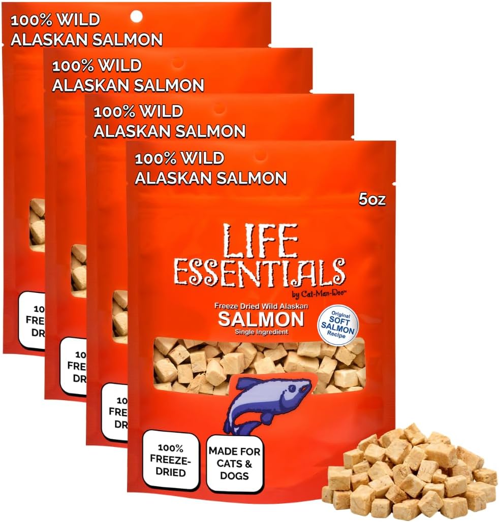 Authentic USA imported Life Essentials salmon pet snacks five ounce bags