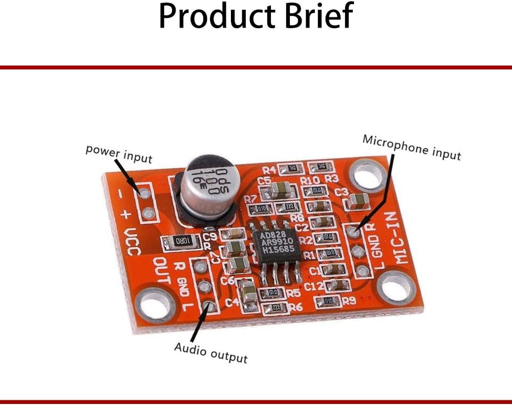 Acxico AD828 preamp module close up circuit board details