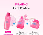 Eqqualberry firming pink NAD toner displayed on minimalist background