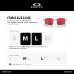 Oakley Capacitor sunglasses resting flat to highlight half-rim design