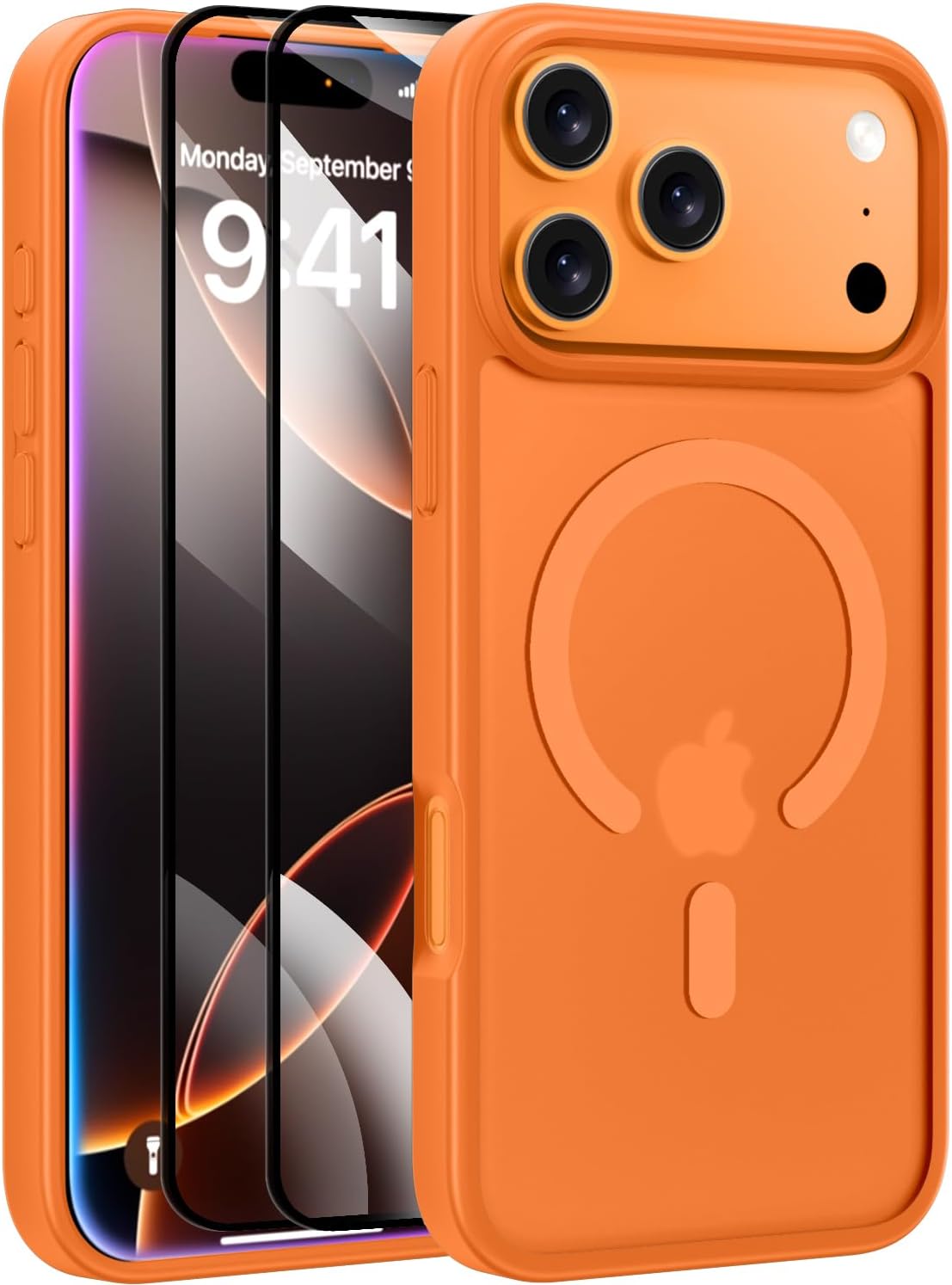 X-level iPhone 17 Pro case front view orange