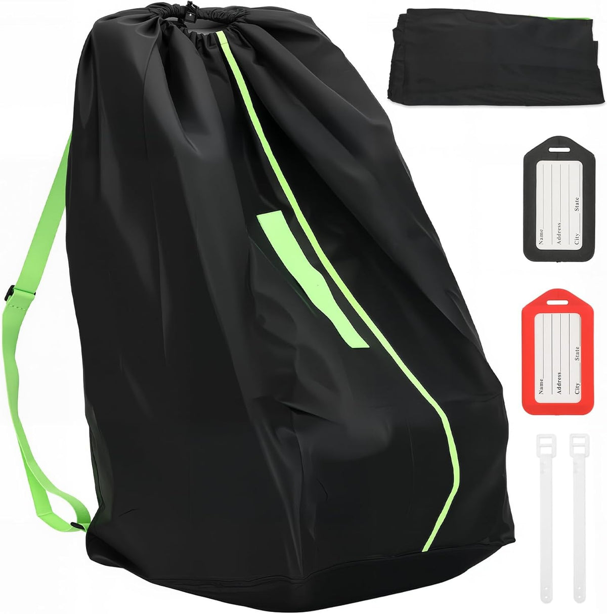 Saranna car seat travel bag front view for air travel
