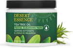 Desert Essence tea tree oil facial cleansing pads packaging back label
