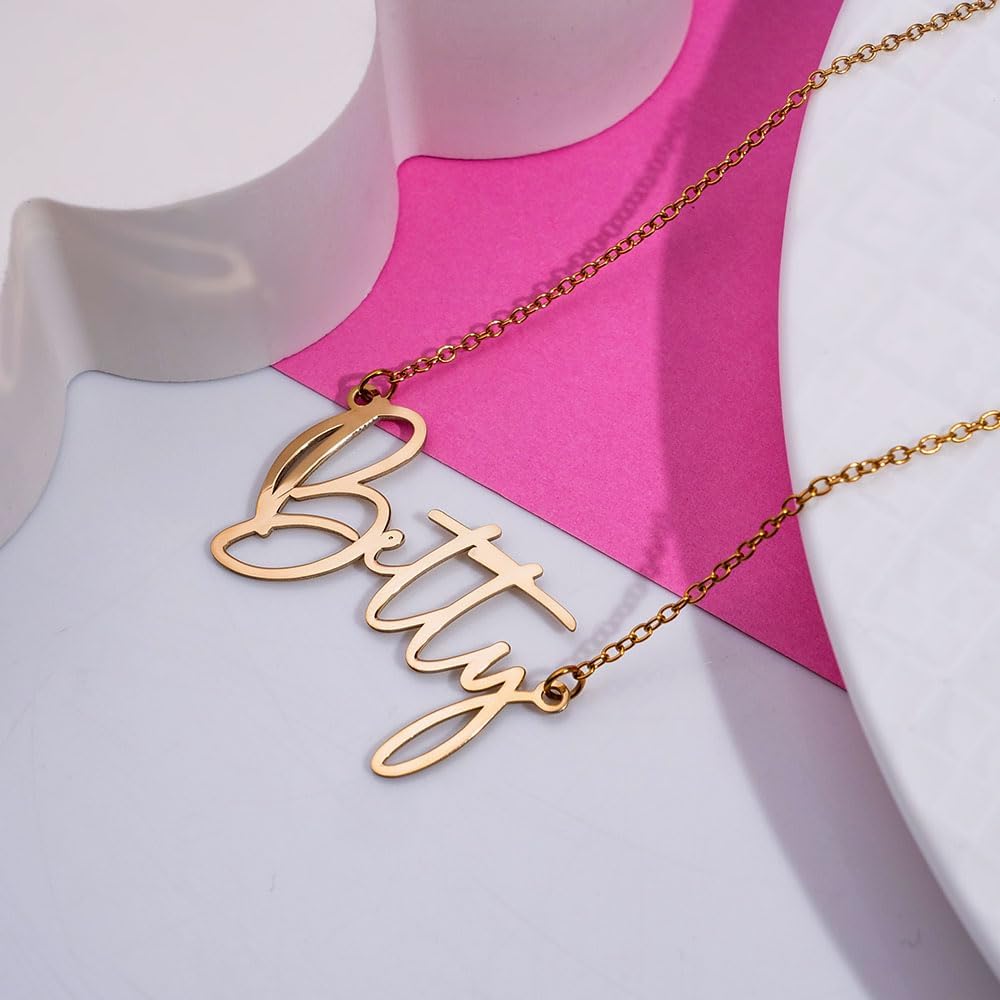 PicturesOnGold custom name necklace multiple metal options