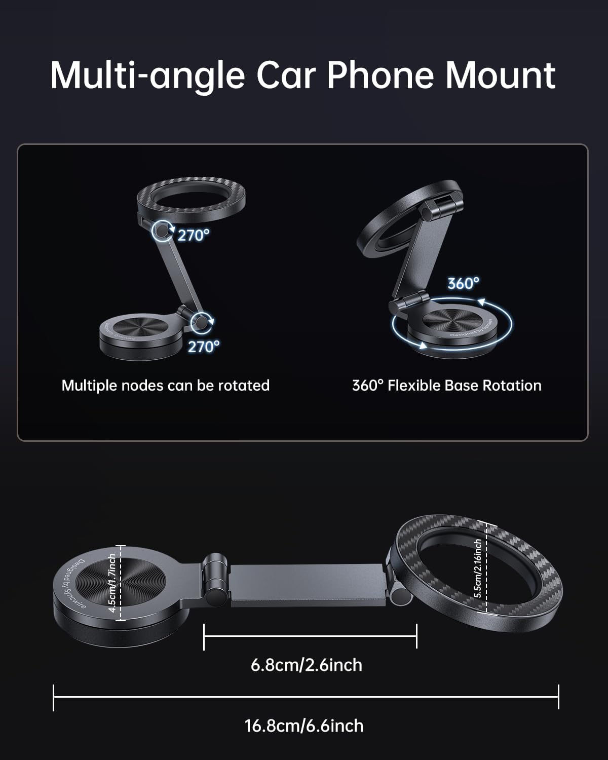Syncwire phone holder showing 360 degree rotation
