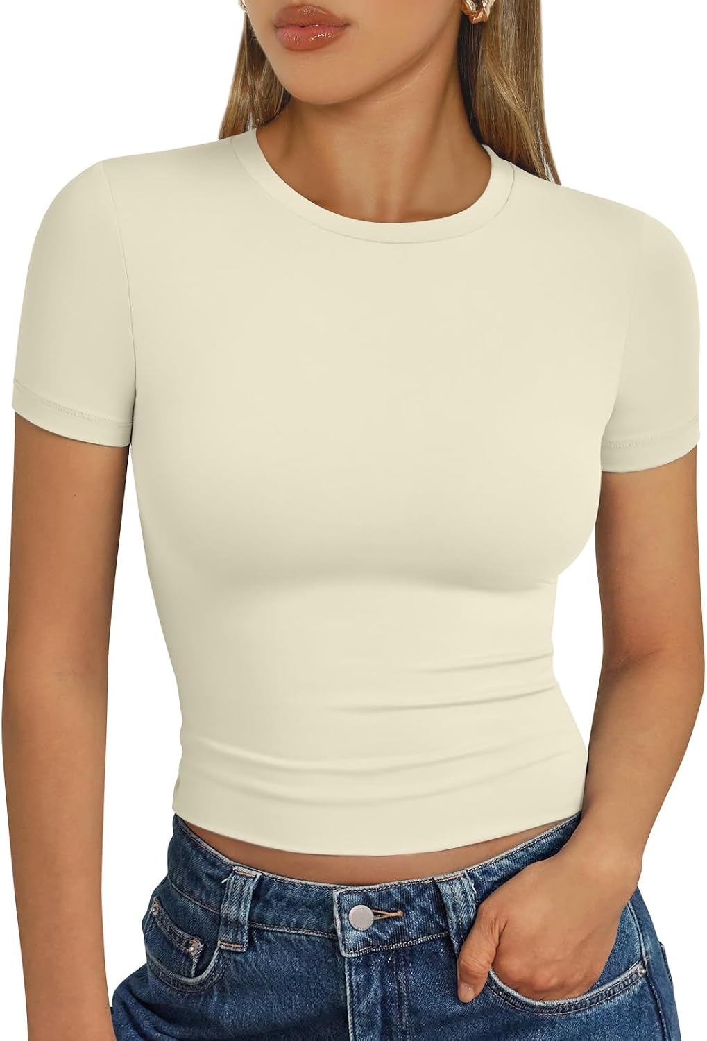 Trendy Queen Womens Short Sleeve T Shirt Buttery Soft Summer Tops Basic Tees - Image 9