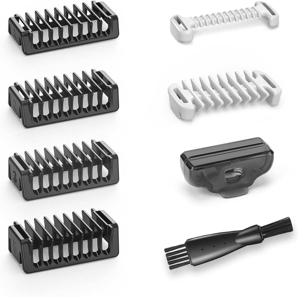 Jorvex 6 piece guard combs kit front view with attachments