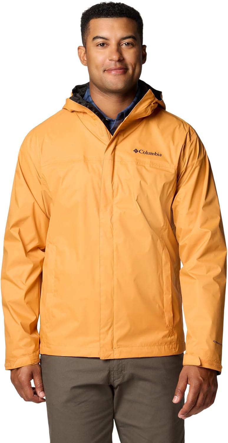 Columbia men's watertight ii rain jacket lifestyle action shot