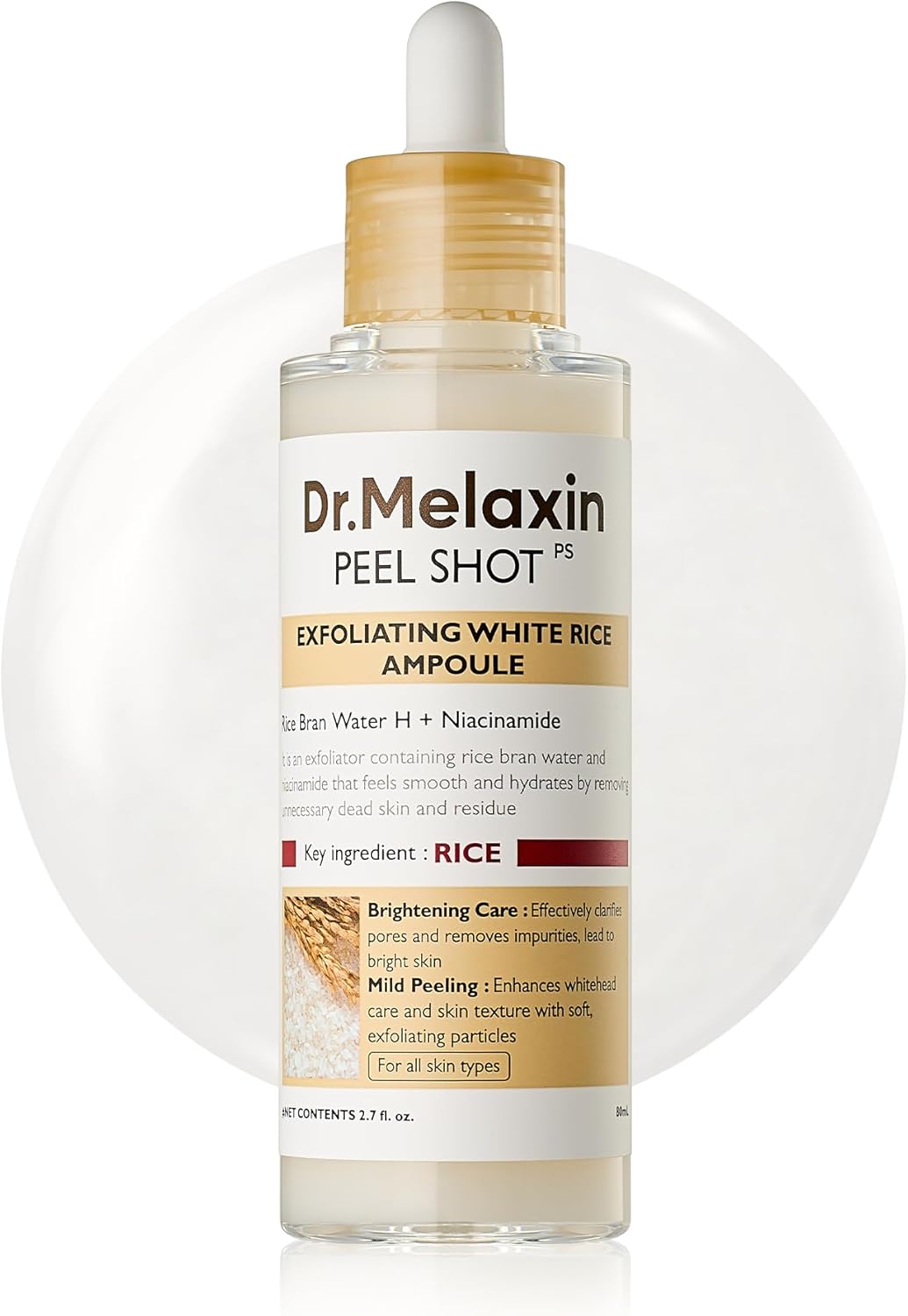Dr. Melaxin Peel Shot Glow White Rice Peeling Ampoule front view
