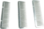 SXYH stainless metal pulling combs 3 pack front view for horse grooming.