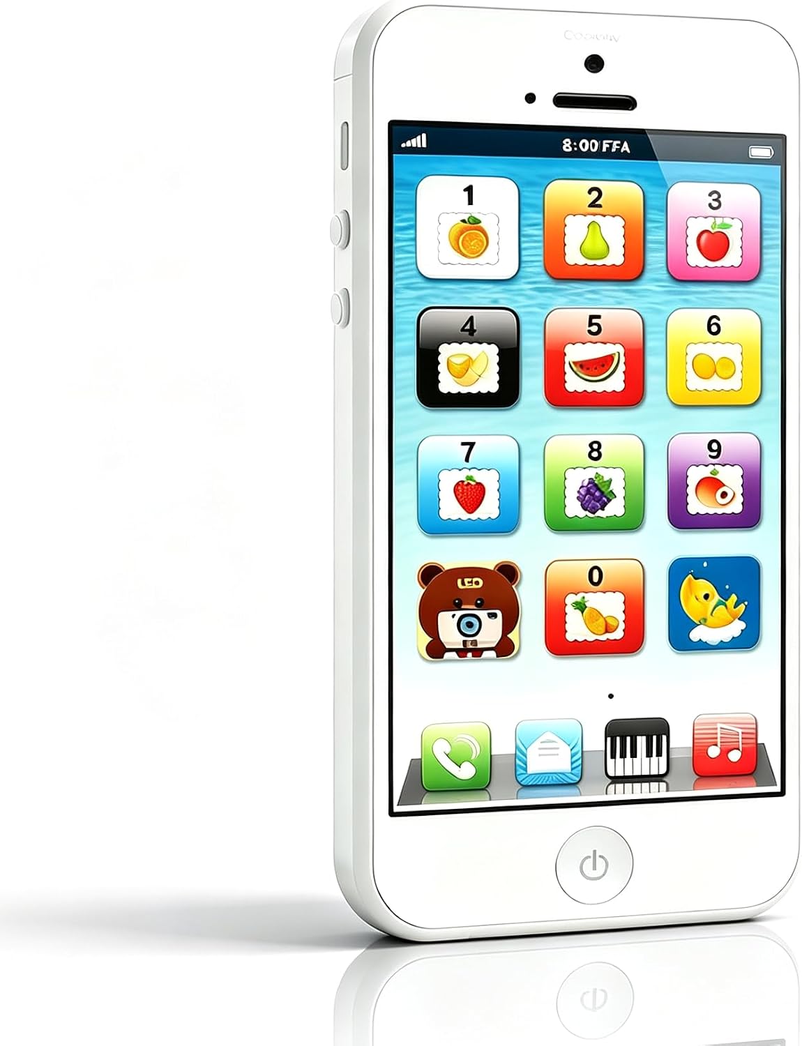 Cooplay White Smart Phone Toy Music Lullaby YPhone Song Touch Screen USB Recharable Cell Phone Learning English Mobile for Toddler Child Christmas - Image 1