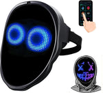 Funle LED mask front view displaying colorful digital graphics